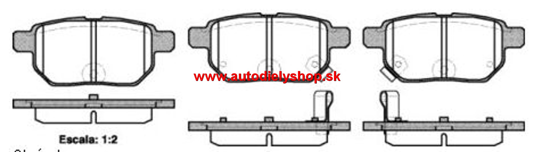 Toyota PRIUS 1/09-2012 zadné platničky sada /ROADHOUSE/