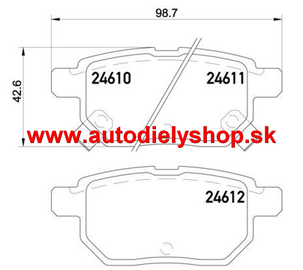 Toyota COROLLA 03/07- zadné platničky sada /TEXTAR/