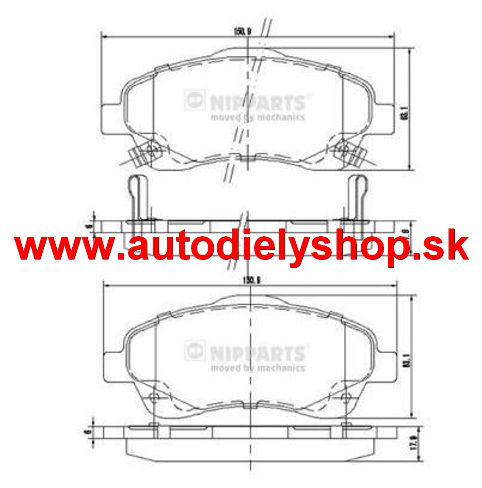Toyota COROLLA VERSO 4/04-2009 predné platničky sada /NIPAPRTS/