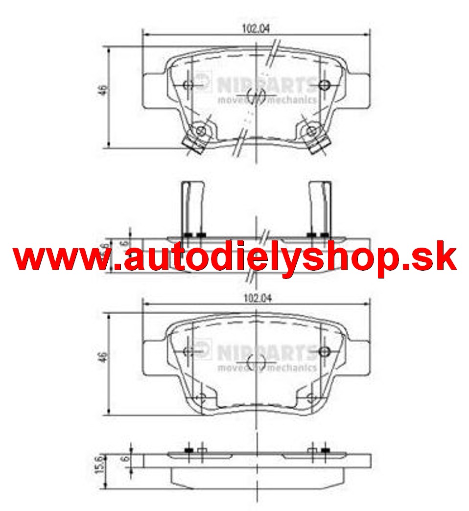 Toyota COROLLA VERSO 4/04-2009 zadné platničky sada /NIPAPRTS/