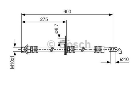 Toyota COROLLA VERSO 4/04-2009 brzdová hadica predná pravá /BOSCH/