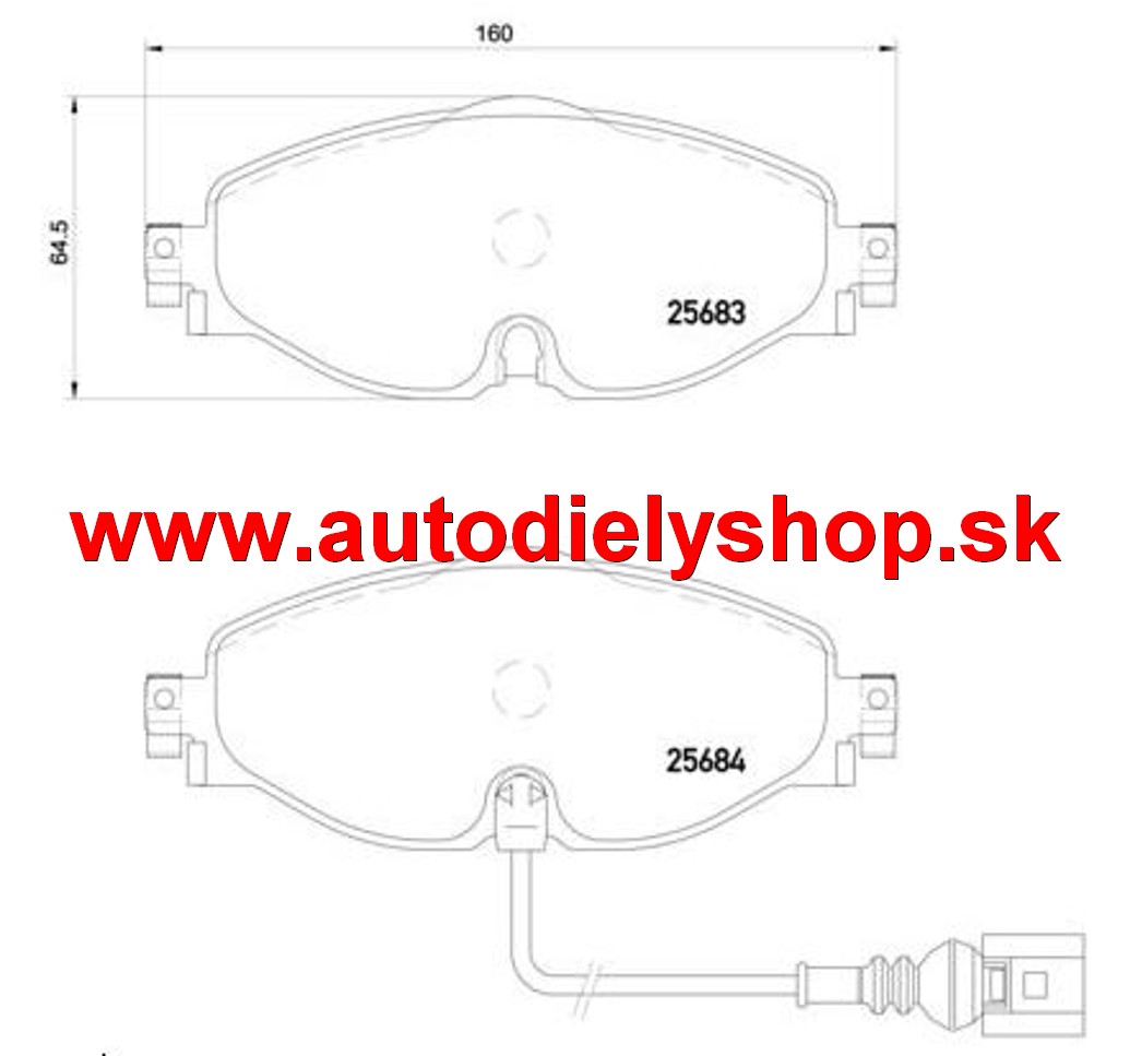 VW GOLF VII 2012- predné platničky sada /BREMBO/