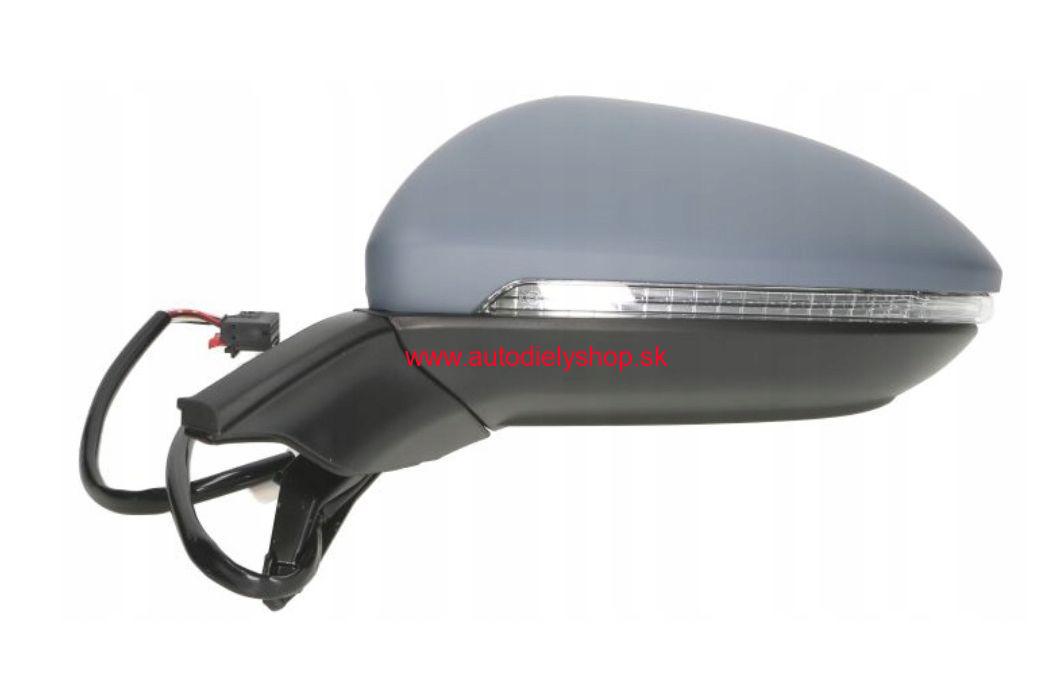 VW GOLF VII 2012- spätné zrkadlo elektrické ľavé /7pinové/ s osvetlením prahu
