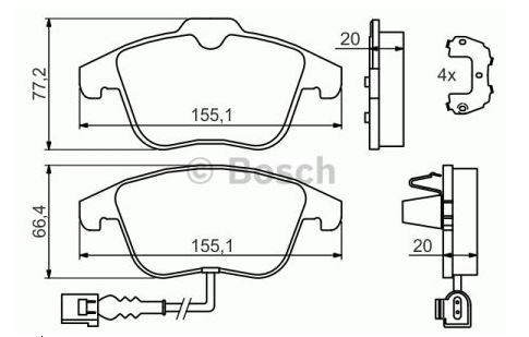 VW TIGUAN 07/11- predné platničky sada /BOSCH/