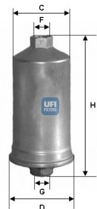 Lancia DEDRA 1/90-8/99 palivový filter UFI 