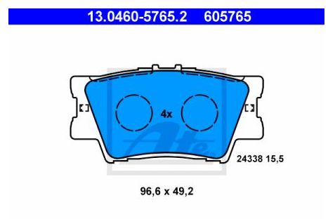Toyota CAMRY 09/11- zadné platničky sada /ATE/