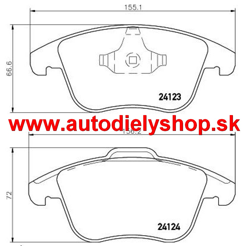 Volvo V70 7/2007- originálne predné platničky sada /TEXTAR/