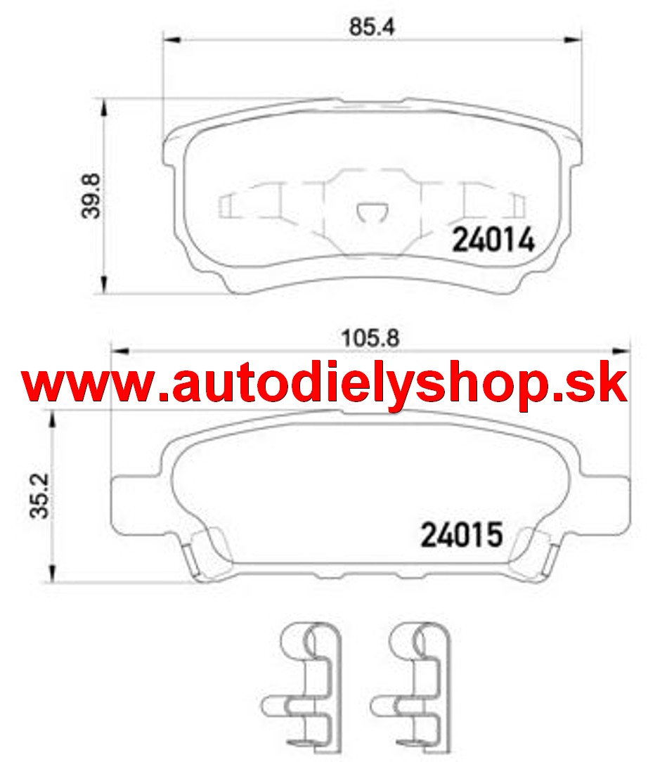 Mitsubishi LANCER 2008- originálne zadné platničky sada /TEXTAR/