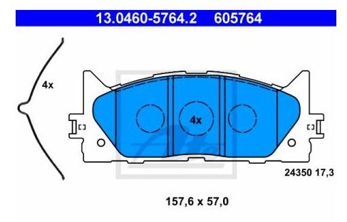 Toyota CAMRY 09/06-11 predné platničky sada /ATE/