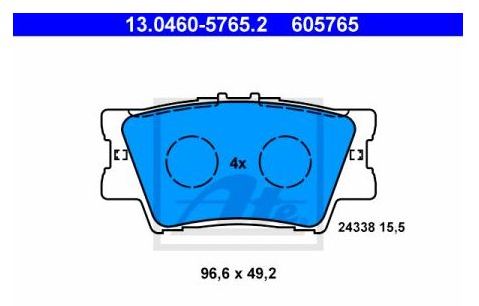 Toyota CAMRY 09/06-11 zadné platničky sada /ATE/