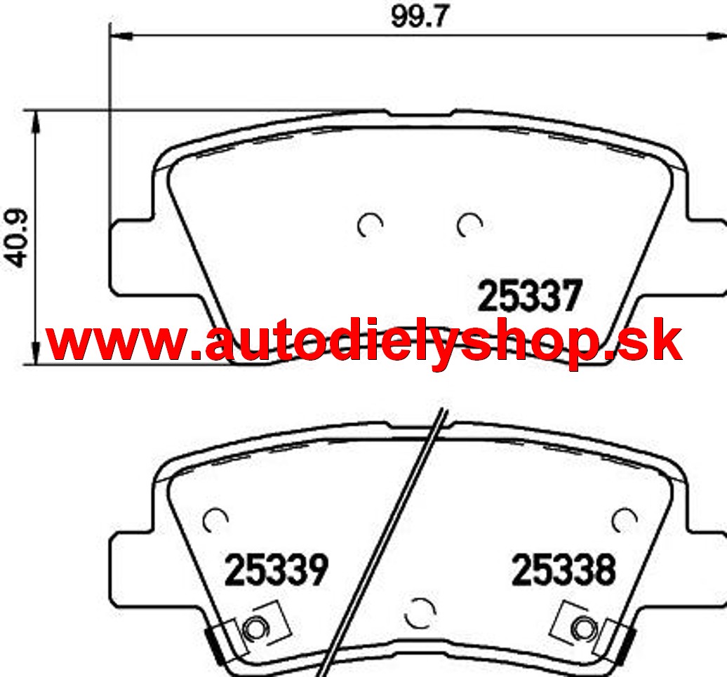 Hyundai ACCENT 08/2010- originálne zadné platničky sada /TEXTAR/