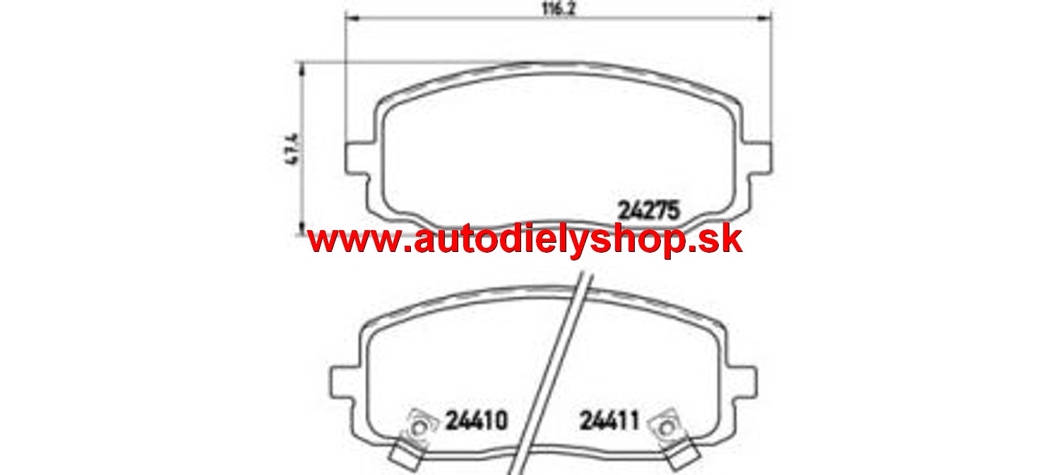 Hyundai I10 2014- predné platničky sada /BREMBO/