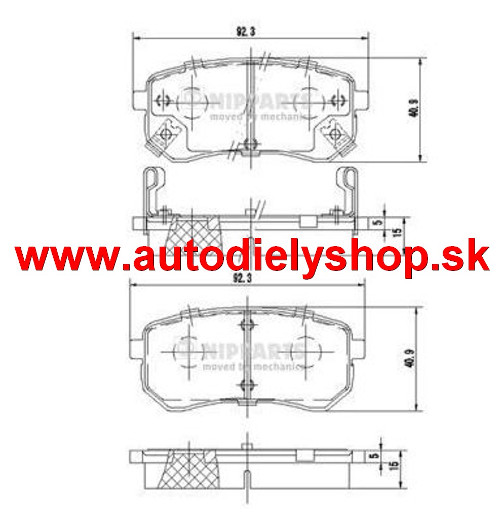 Hyundai I10 2014- zadné platničky sada /NIPPARTS/