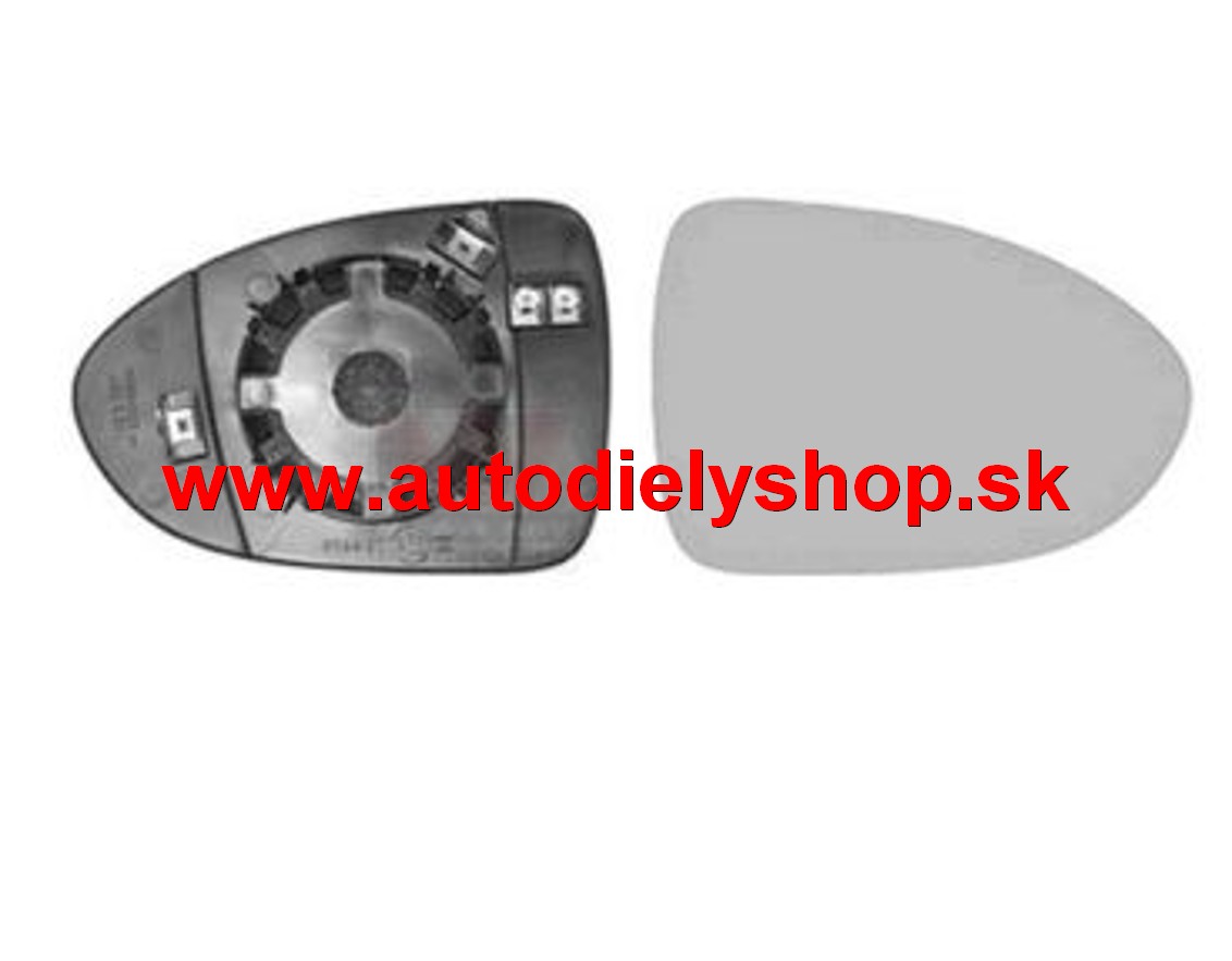 Kia RIO III 06/2011- sklo zrkadla s plastovým držiakom vyhrievané pravé 