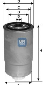 Mitsubishi CARISMA 95-4/00 palivový filter UFI