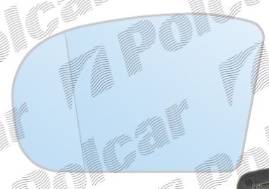 Mercedes "C" Sport Coupé 01-08 Sklo vonkajšieho zrkadla s držiakom ľavé modré