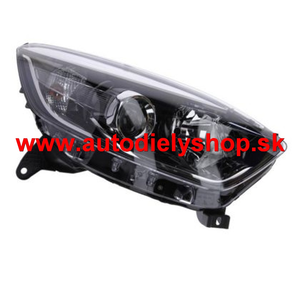 Renault CAPTUR 2013- svetlo pravé H1+H1 el. bez motorčeka /chrómový rámik/
