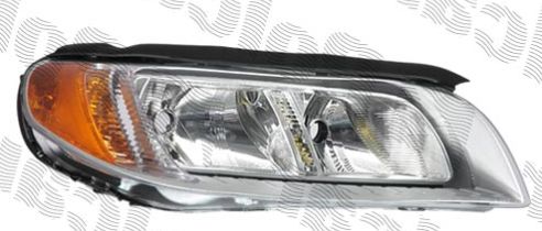 Volvo S80 3/2006- svetlo H7+H9 pravé / chrómový kryt odrazky