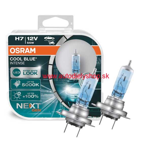 Žiarovky OSRAM H7 12V 55W PX26d CB INTENSE, 2 ks 100% viacej svetla
