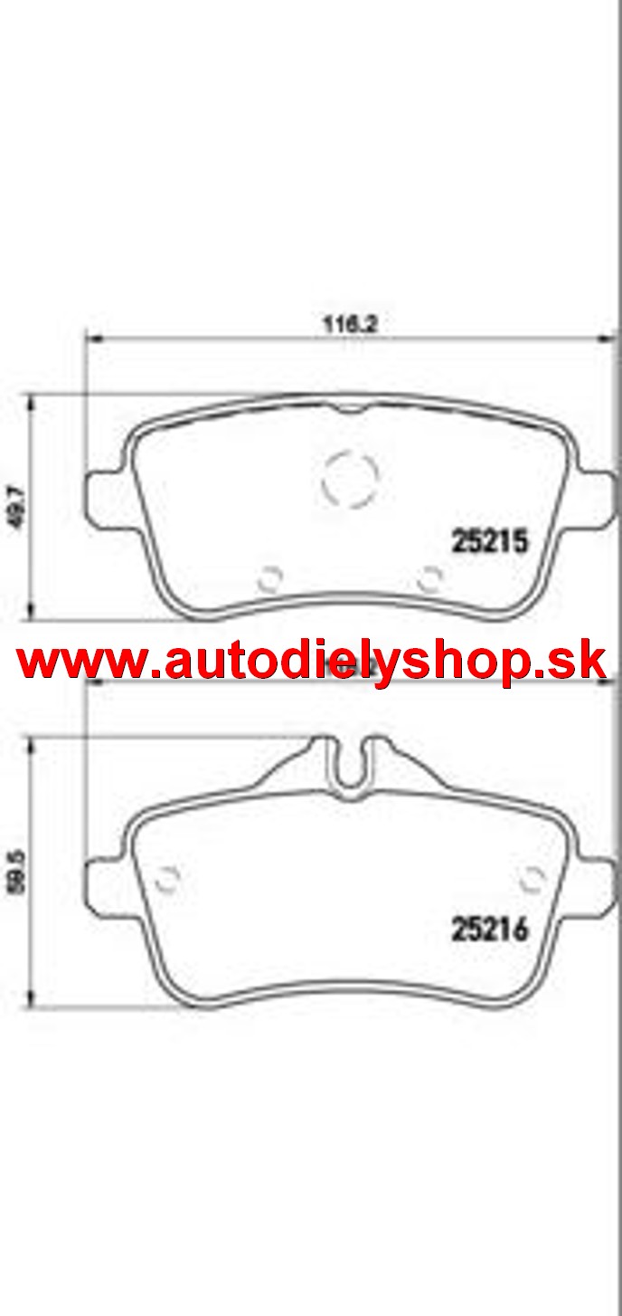 Mercedes M /W166/ 6/2011- zadné platničky, Sada / BREMBO