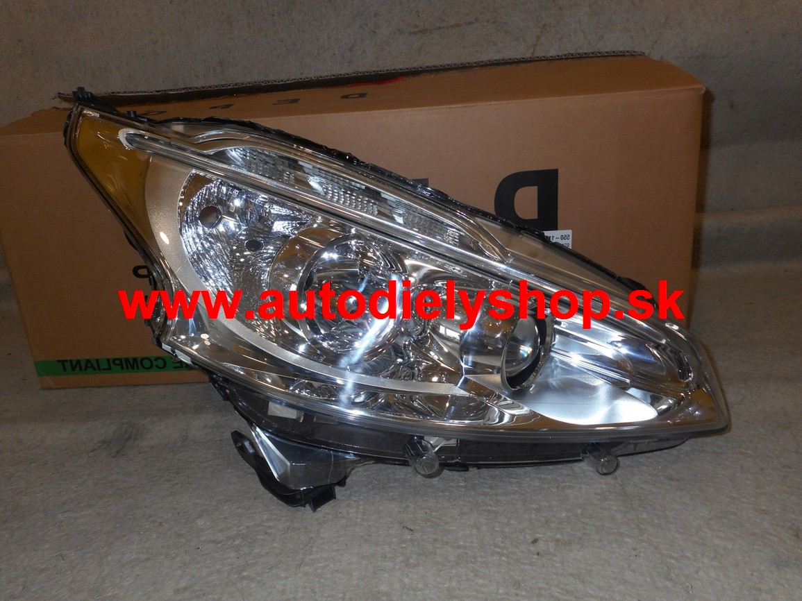 Peugeot 208 04/12- predné svetlo H7+H7 el. pravé s LED svietením 