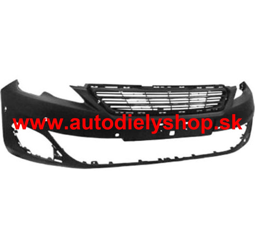 Peugeot 308 2013- Predný nárazník /s otvormi pre parkomat a kameru/