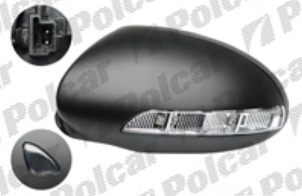 Mercedes CLS C219 10/04-1.11 Rám vonkajšieho zrkadla so smerovkou pre lak ľavý 