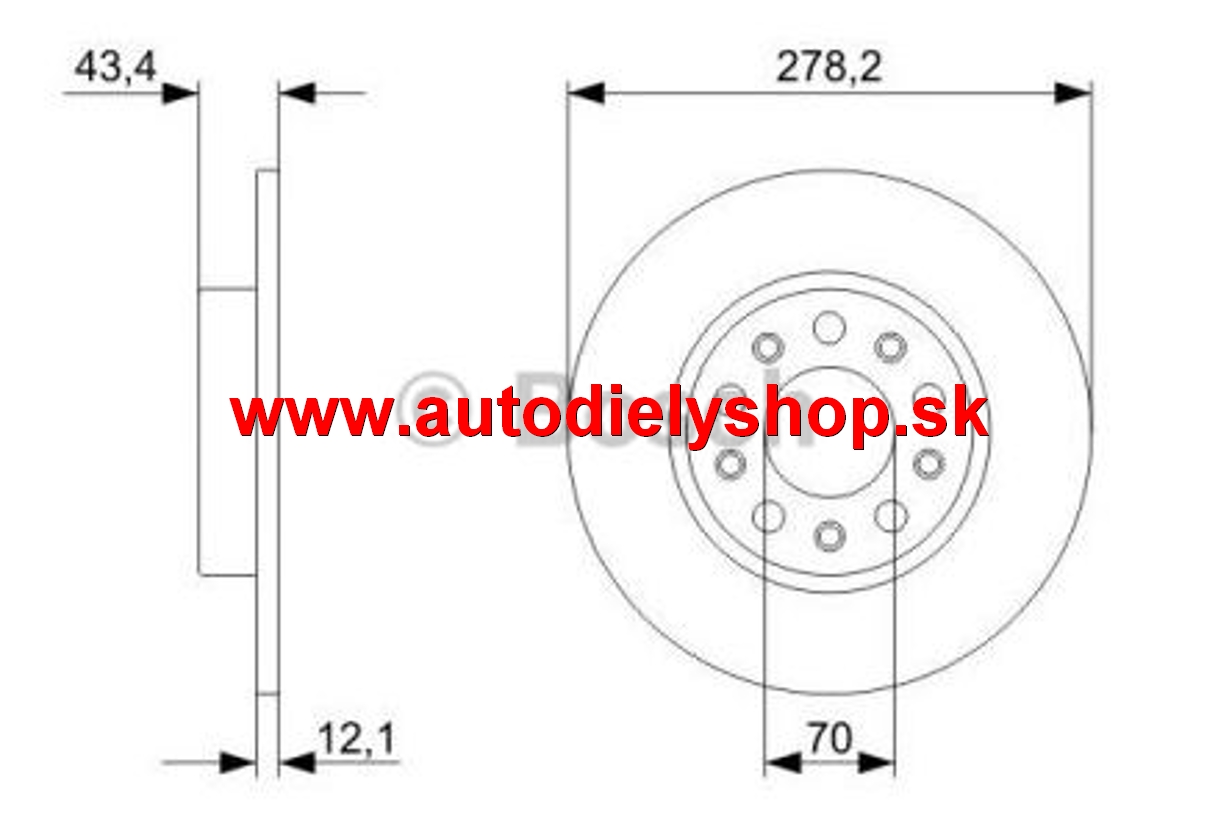 Fiat 500 X 9/2014- zadné kotúče sada L+P /BOSCH/