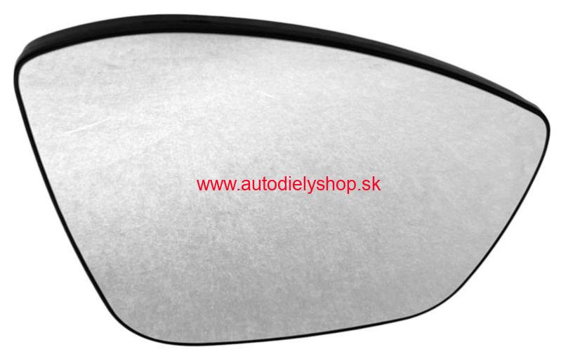 Peugeot 2008 3/2013- sklo spätného zrkadla s plast. držiakom pravé 