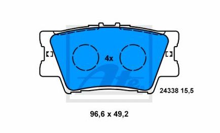 Toyota RAV 4 2013-12/2015 zadné platničky sada /ATE/