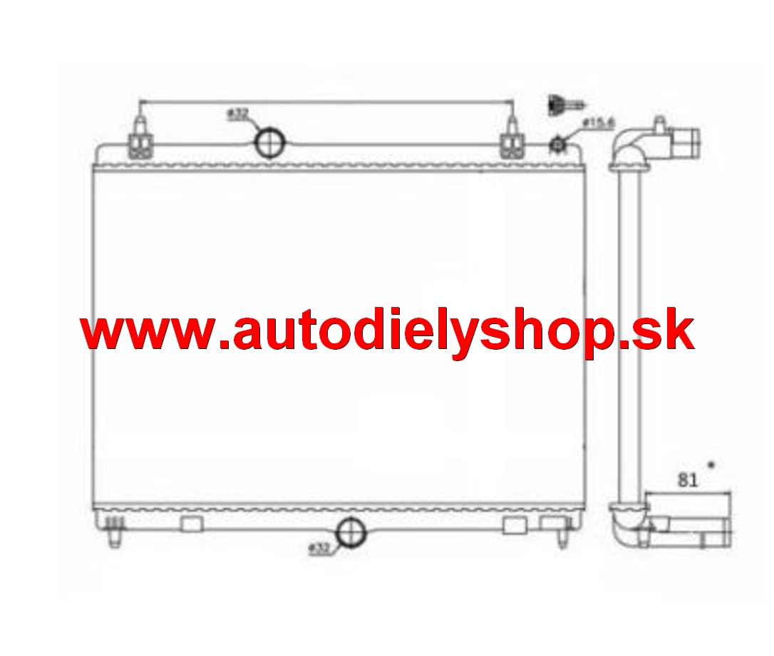 Peugeot 508 11/10- chladič vody / 1,6-1,6THP-1,6HDi-2,0HDi