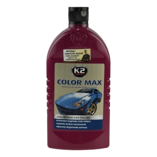 K2 COLOR MAX- farebný vosk na lak BORDOVÝ 500ml