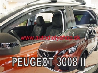 Peugeot 3008 od 2016 (so zadnými) - deflektory Heko