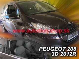 Peugeot 208 3-dvere 2012-2019 (predné) - deflektory Heko