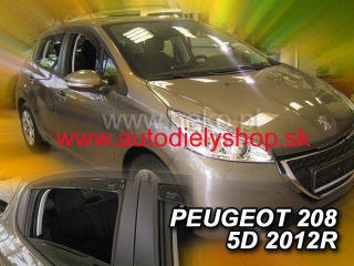 Peugeot 208 5-dverí 2012-2019 (so zadnými) - deflektory Heko