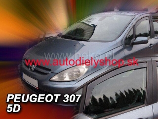 Peugeot 307 5-dverí 2001-2008 (predné) - deflektory Heko