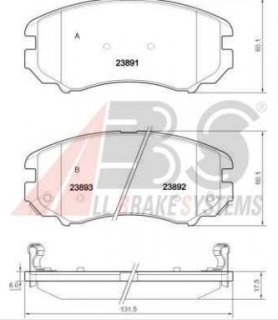  Hyundai TUCSON 04- Brzdové platničky predné /A.B.S./ 